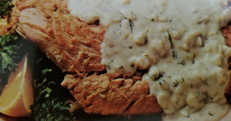 poached salmon with egg sauce