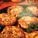 Alaskan Crab Cakes on a black plate