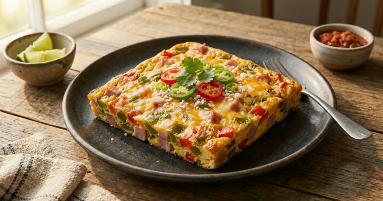 Southwestern Baked Omelet (Easy Breakfast Casserole Recipe)