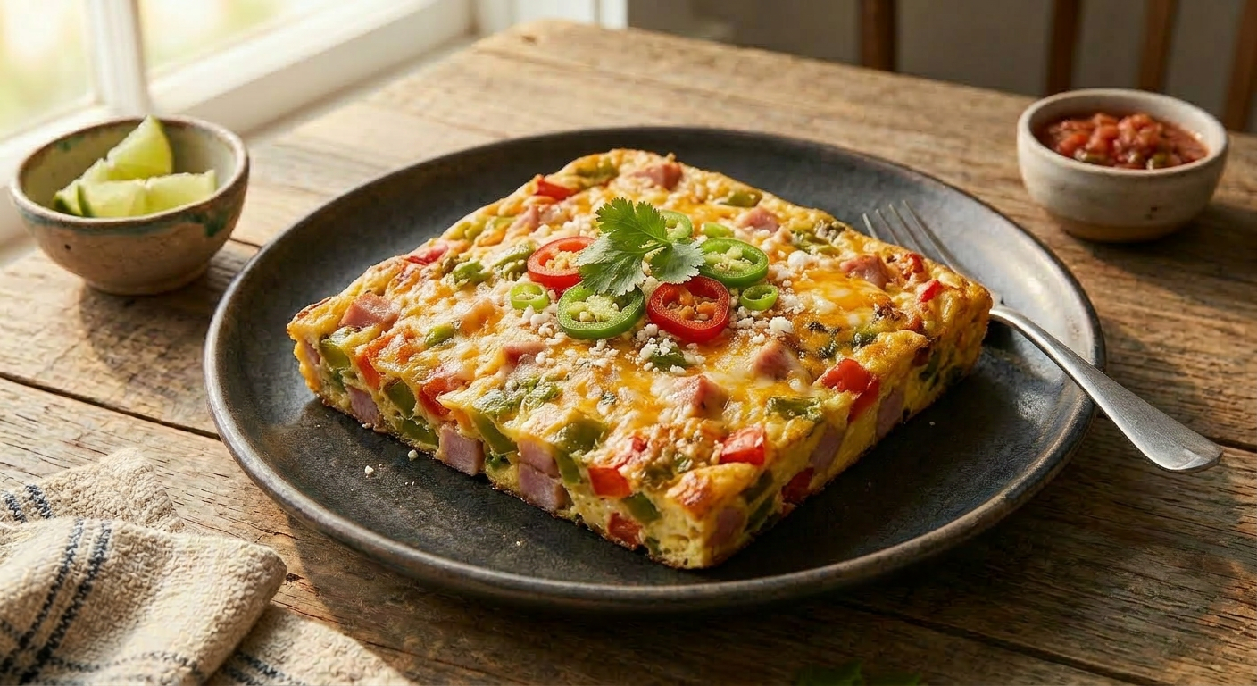 Southwestern Baked Omelet (Easy Breakfast Casserole Recipe)
