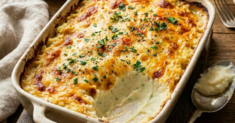 Grandma’s Mashed Cauliflower Au Gratin (Easy Cheesy Side Dish)