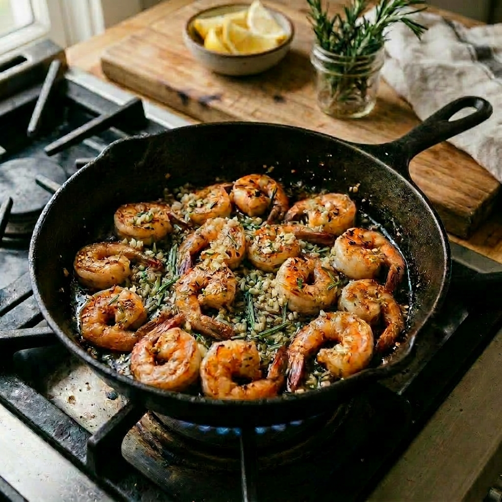 Grandma’s Rosemary Garlic Shrimp (Easy Quick Seafood Recipe)