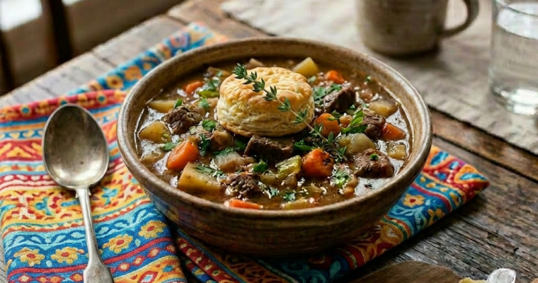 Grandma’s Weekday Beef Stew (Easy Puff Pastry Beef Stew Recipe)