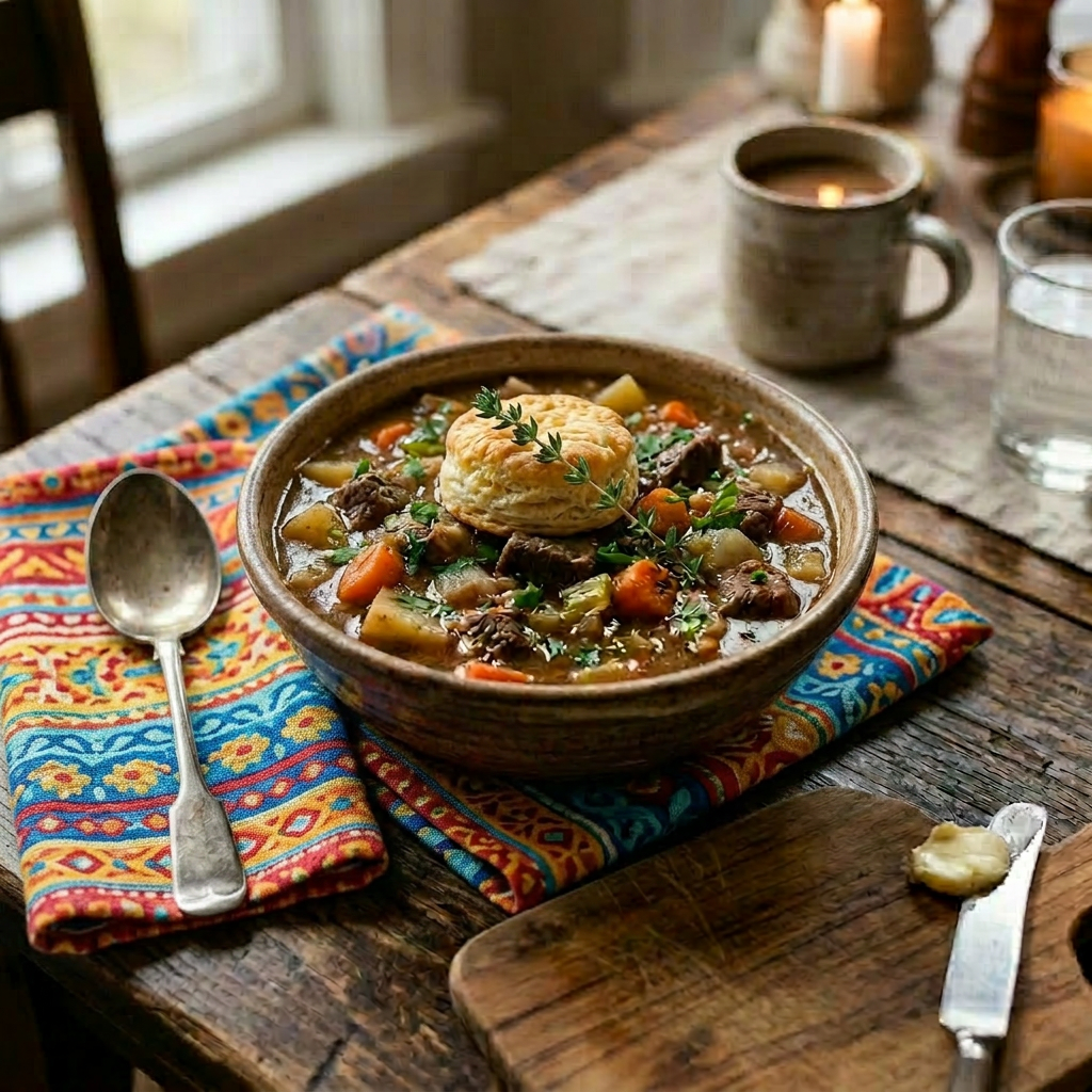Grandma’s Weekday Beef Stew (Easy Puff Pastry Beef Stew Recipe)
