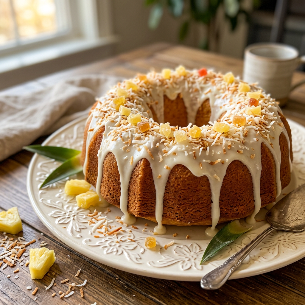Grandma’s Coconut and Pineapple Bundt Cake