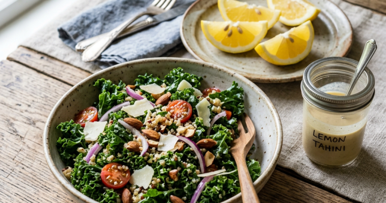 Simple Kale Salad and Lemon Dressing