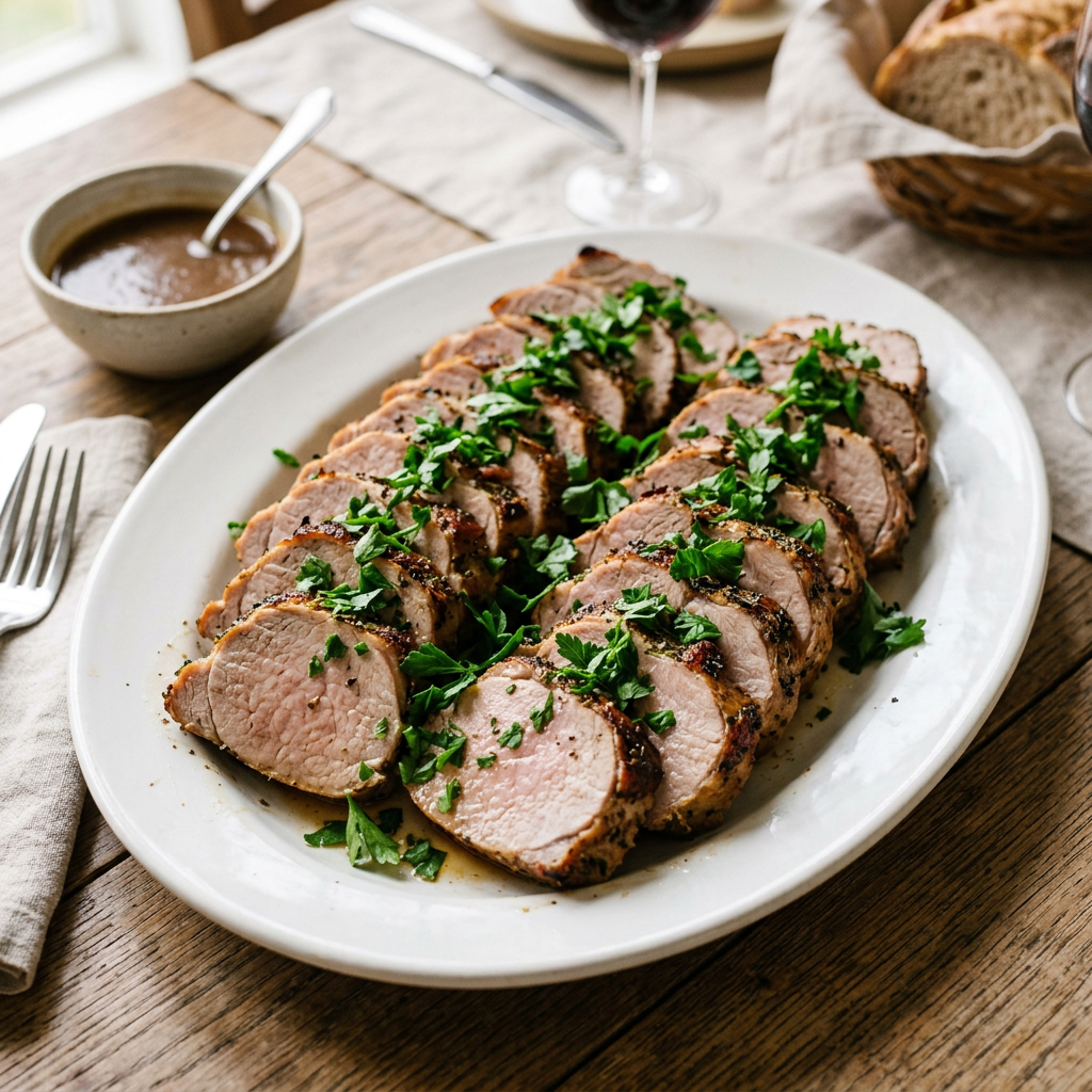 ROAST PORK WITH DIJON, AND ROSEMARY,