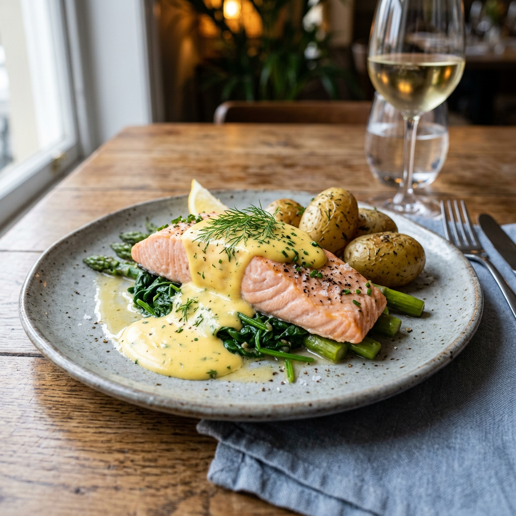 Poached Salmon with Egg Sauce